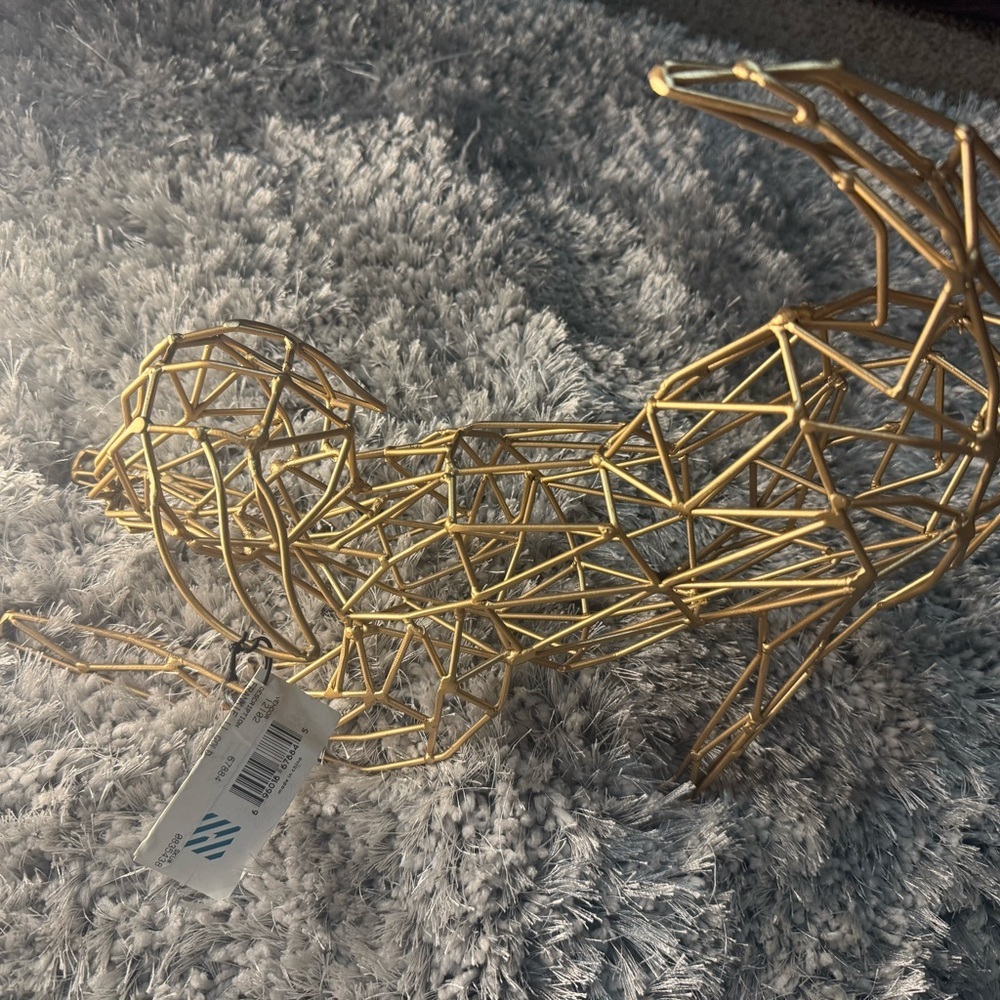 Gold Geometric Dog Sculpture - Picture 4 of 5